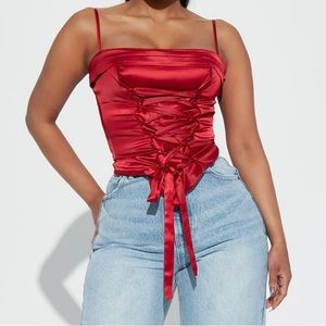 Ret front tie corset date night blouse